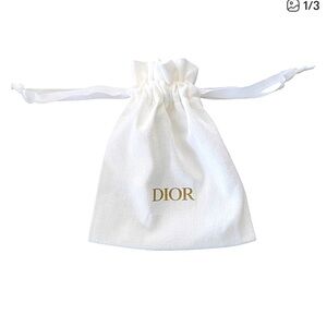 DIOR SMALL DRAWSTRING CANVAS COSMETIC OR JEWELRY POUCH